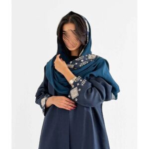 عبايه لنن تطريز مع تدخيلة شانتون