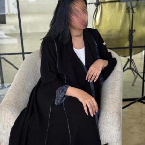 عباية سيراميك مع تدخيلات شيفون